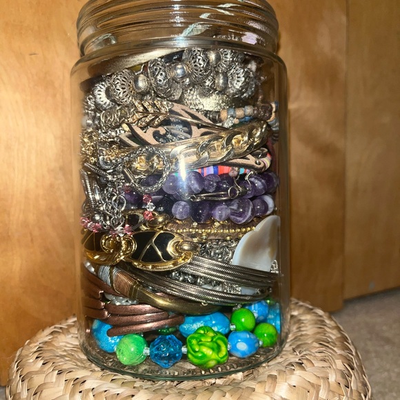 Mystery Jewelry Jar!! Variety of Gold, Silver, & colored new & vintage pieces! - Picture 2 of 4